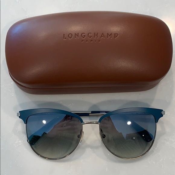 🌟LAST ONE🌟NWT [Longchamp] Blue Wayfair Sunglasses w Case - Picture 2 of 9